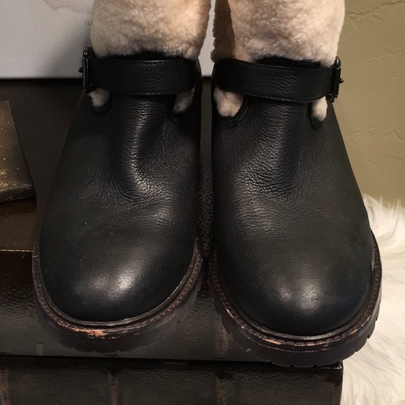 Coach Gabriella Shearling Ankle Bootie Boots I Size 10 - Picture 5 of 16